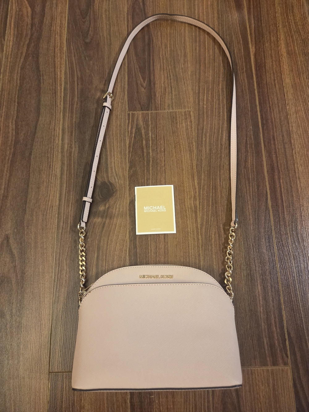 NEW Michael Kors Leather Cindy Large Dome Crossbody Bag Blush Pink